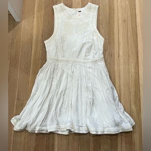 Anthropologie Free People Birds of a Feather Cream Embroidered Dress 0